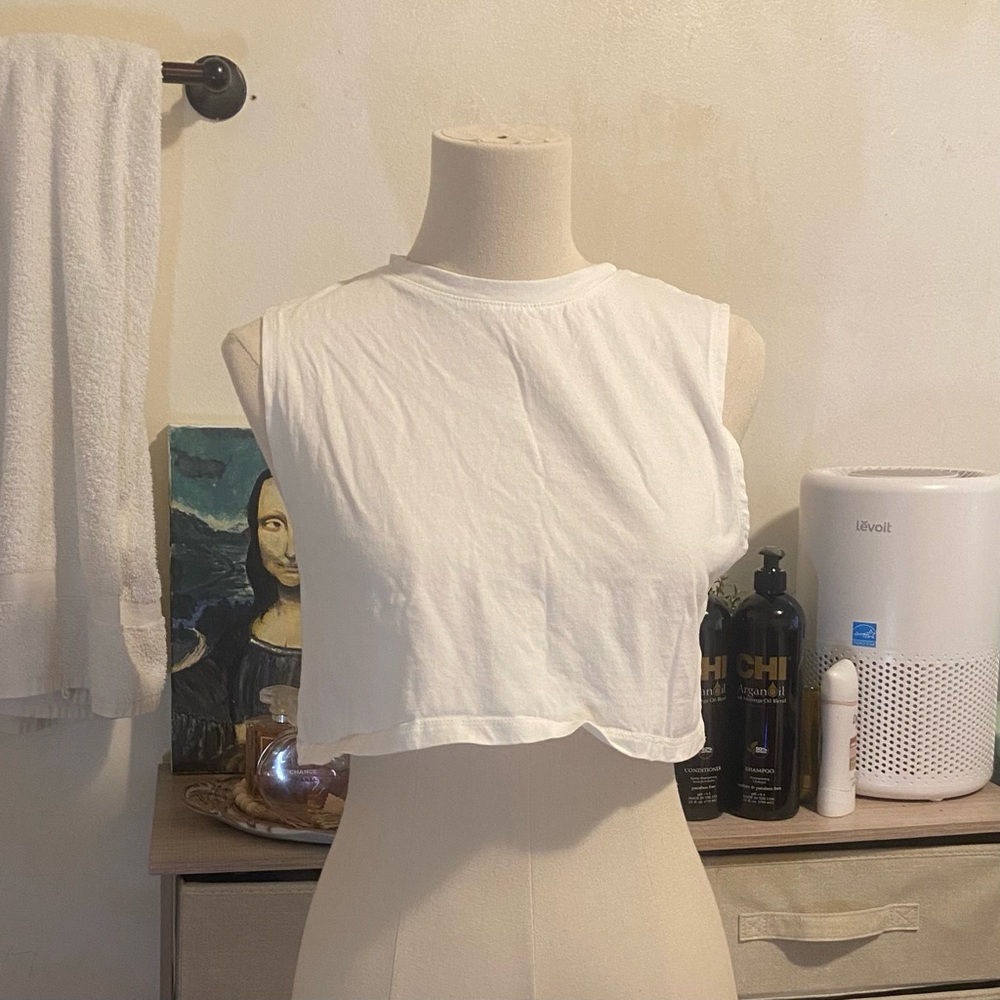 White Muscle Tee
